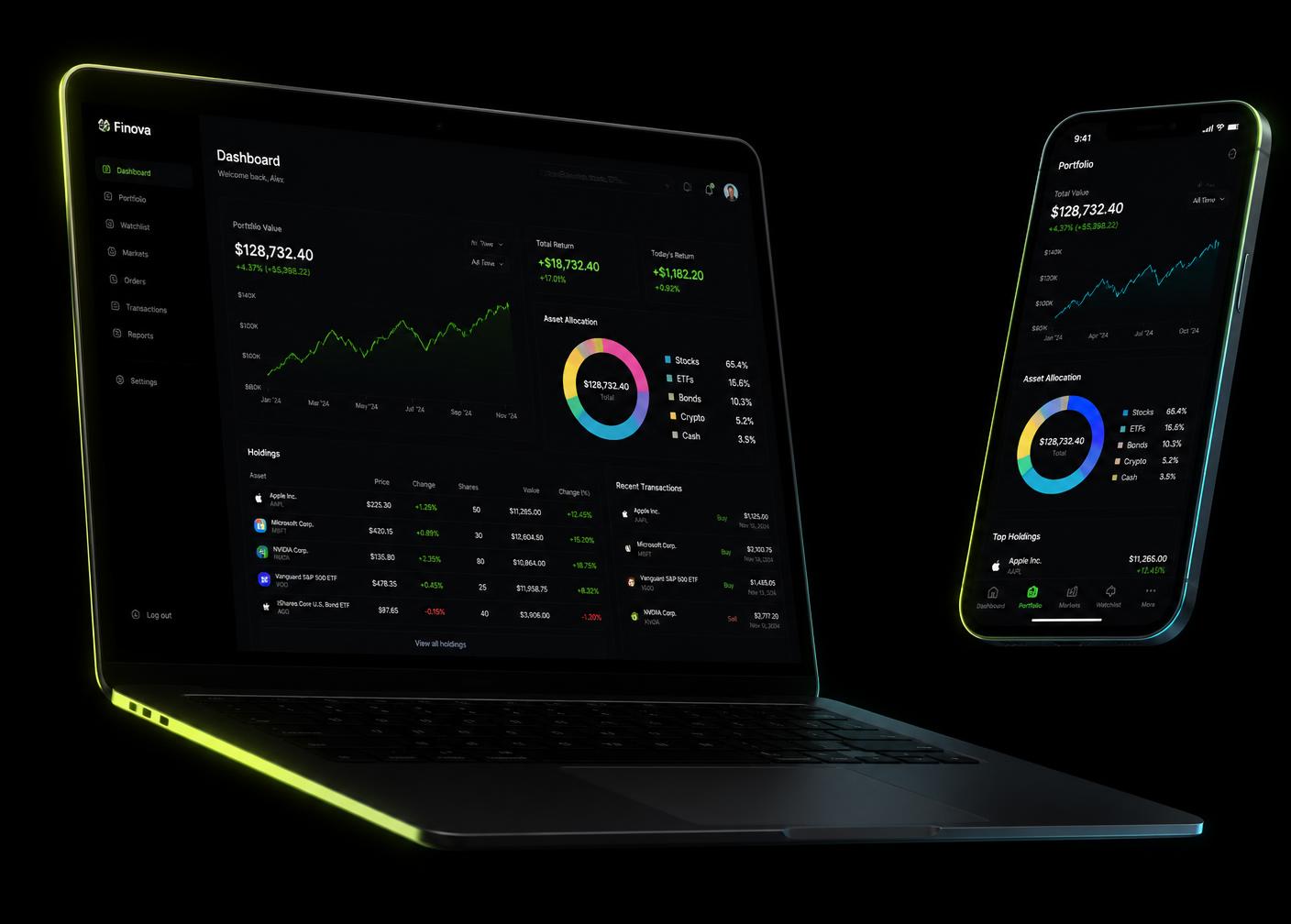 Sistema Vida Controlada aberto em um notebook e em um celular